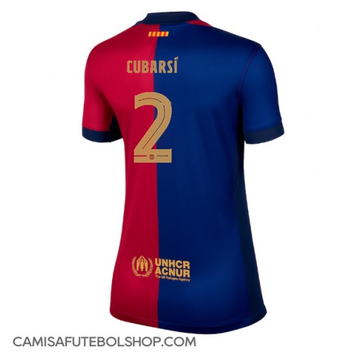 Camisa de time de futebol Barcelona Pau Cubarsi #2 Replicas 1º Equipamento Feminina 2024-25 Manga Curta